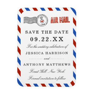 The Modern Airmail Wedding Collection Magnet