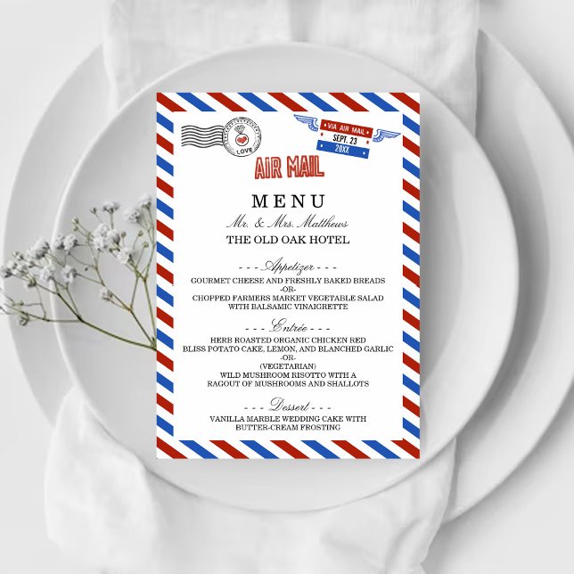 The Modern Airmail Wedding Collection Menu (Creator Uploaded)