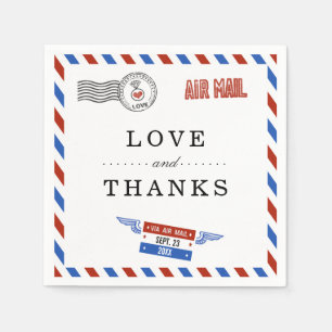 The Modern Airmail Wedding Collection Napkin