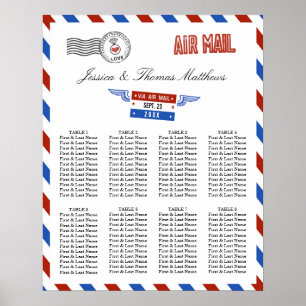 The Modern Airmail Wedding Collection Seating Plan Poster