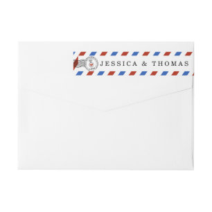 The Modern Airmail Wedding Collection Wrap Around Label