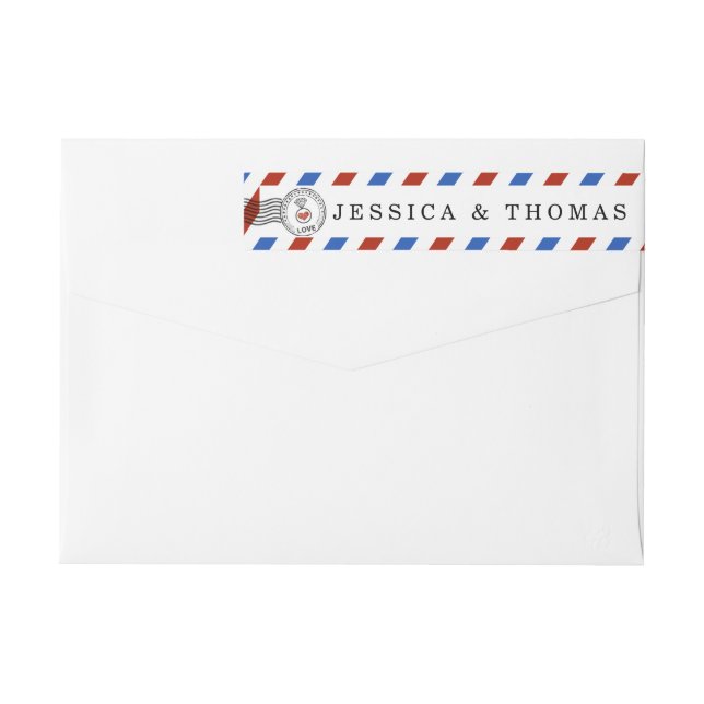 The Modern Airmail Wedding Collection Wrap Around Label (Back)