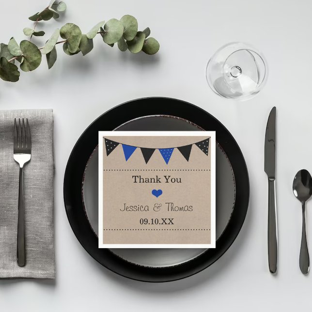 The Modern Blue Bunting Wedding Collection Napkin (Creator Uploaded)