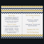 The Modern Chevron Wedding Collection- Navy & Gold<br><div class="desc">Simple yet elegant, the modern chevron wedding collection is a stunning design featuring a lovely zig-zag print in a navy blue, gold and white colour, which is perfect for any modern wedding celebration. These programs can be personalised for your special occasion and would make the perfect order of service for...</div>