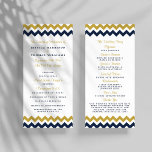 The Modern Chevron Wedding Collection- Navy & Gold Program<br><div class="desc">Simple yet elegant, the modern chevron wedding collection is a stunning design featuring a lovely zig-zag print in a navy blue, gold and white colour, which is perfect for any modern wedding celebration. These programs can be personalised for your special occasion and would make the perfect order of service for...</div>