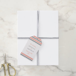 The Modern Chevron Wedding Collection- Pink & Grey Gift Tags