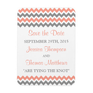 The Modern Chevron Wedding Collection- Pink & Grey Magnet