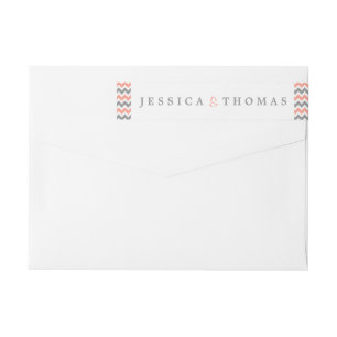 The Modern Chevron Wedding Collection- Pink & Grey Wrap Around Label