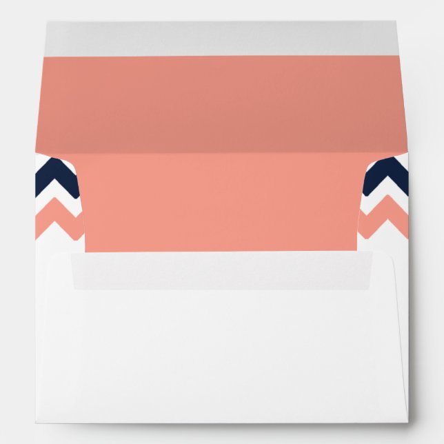 The Modern Chevron Wedding Collection- Pink & Navy Envelope (Back (Bottom))