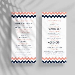 The Modern Chevron Wedding Collection- Pink & Navy Program