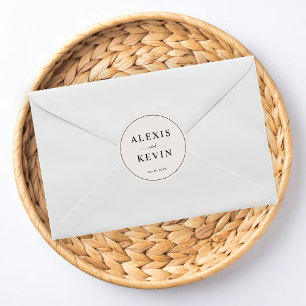 The Modern Neutral Wedding Classic Round Sticker