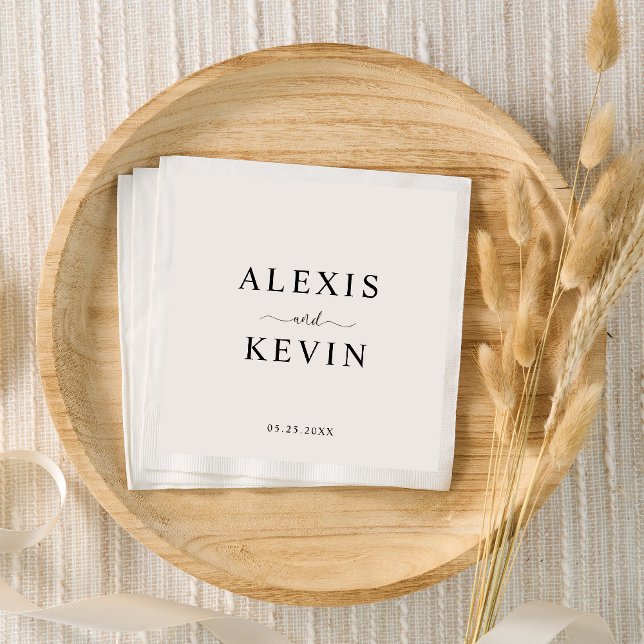 The Modern Neutral Wedding Cocktail Napkin (Creator Uploaded)