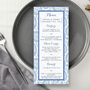 The Modern Paisley Wedding Collection - Blue Menu