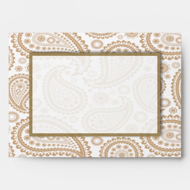 The Modern Paisley Wedding Collection - Brown Envelopes (Front)