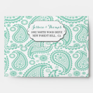 The Modern Paisley Wedding Collection - Green Envelope