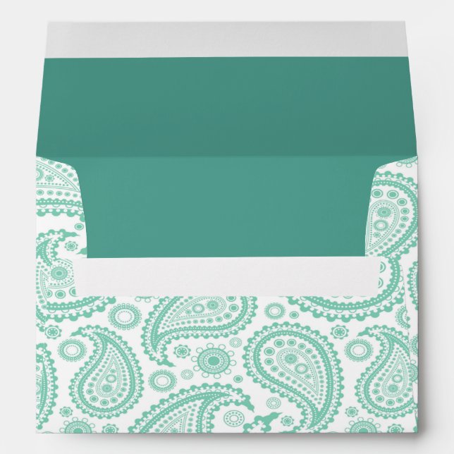 The Modern Paisley Wedding Collection - Green Envelopes (Back (Bottom))