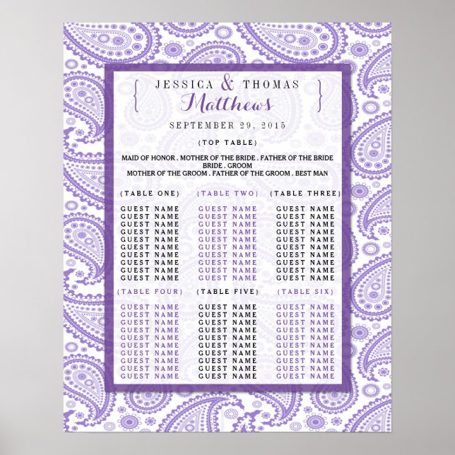 The Modern Paisley Wedding Collection - Purple Poster (Front)