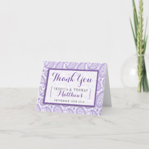 The Modern Paisley Wedding Collection - Purple Thank You Card