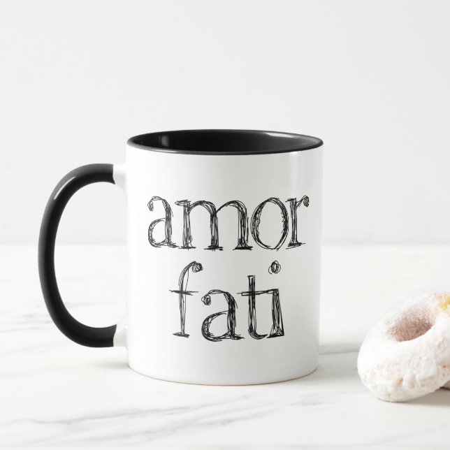 The Modern Philosopher: Amor Fati Mug (With Donut)