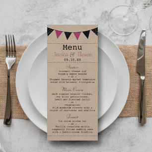 The Modern Pink Bunting Wedding Collection Menu