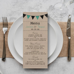 The Modern Turquoise Bunting Wedding Collection Menu