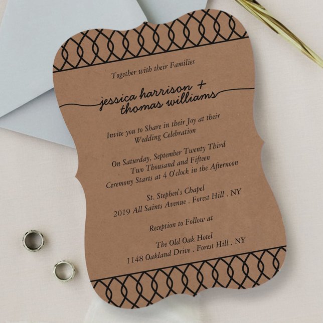 The Modern Whimsical Kraft Wedding Collection Invitation (Creator Uploaded)