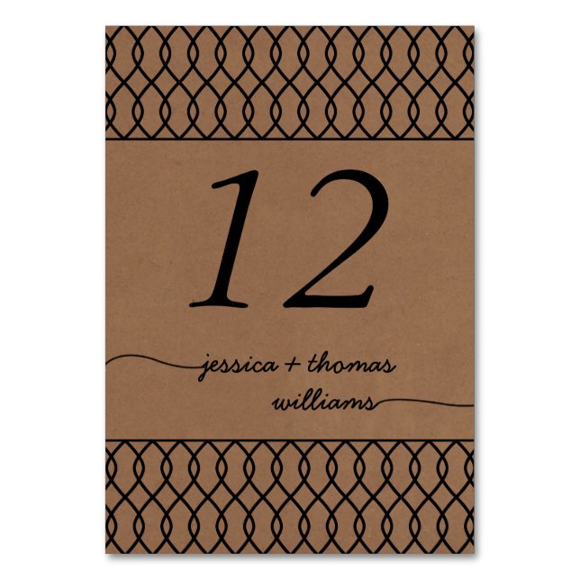 The Modern Whimsical Kraft Wedding Collection Table Number (Front)