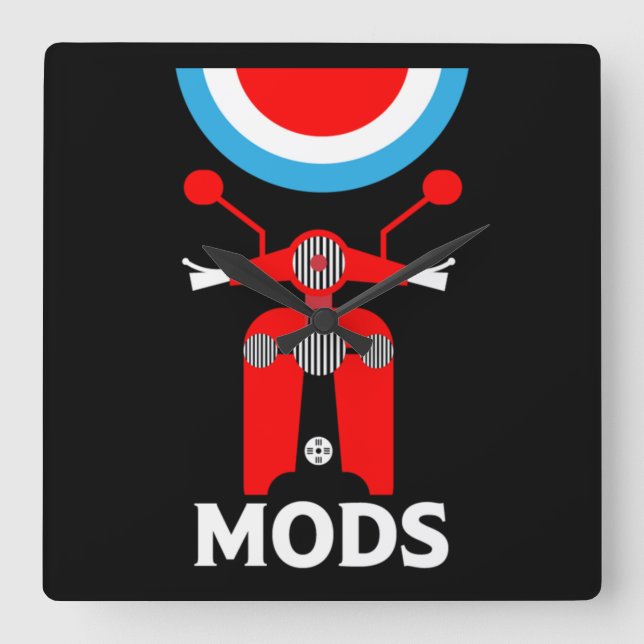 The Mods - Mods And Rockers - British Music Square Wall Clock (Front)
