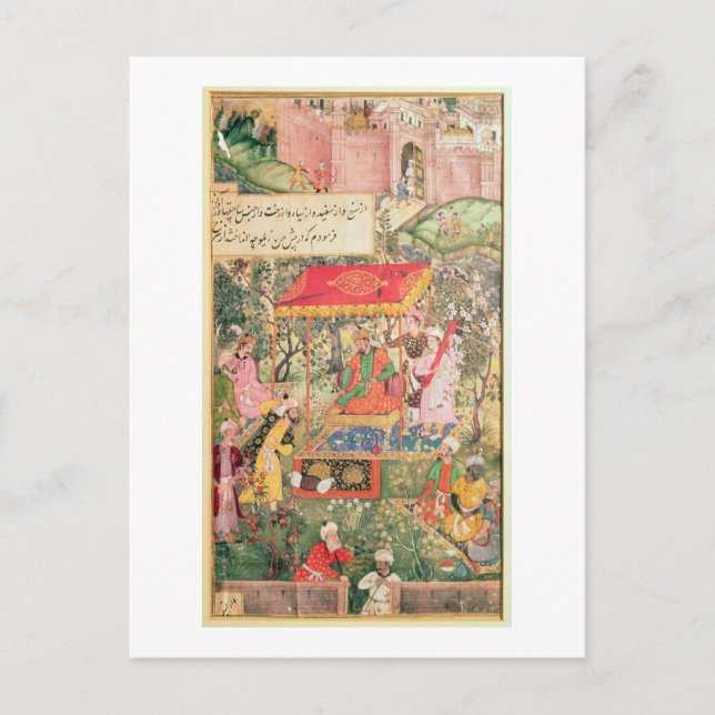 The Mogul Emperor Babur receives the envoys Uzbeg Postcard (Front)