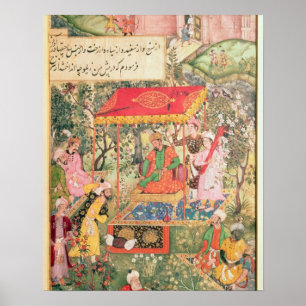 The Mogul Emperor Babur receives the envoys Uzbeg Poster