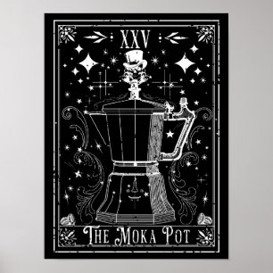 The Moka Pot Coffee Tarot Card Poster