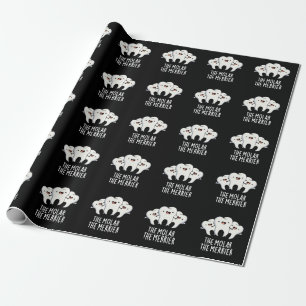 The Molar The Merrier Funny Dental Pun Dark BG Wrapping Paper