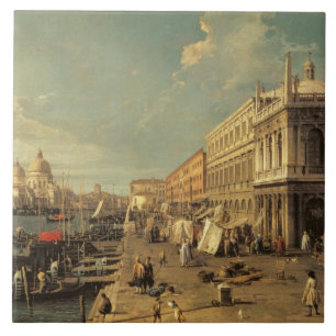 The Molo and the Zecca, Venice (oil on canvas) Ceramic Tile