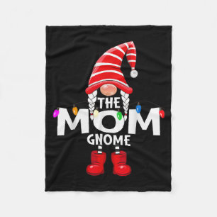 The Mom Gnome Christmas Matching Pajama  Fleece Blanket