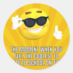 The Moment When You Feel The Coolest Emoji Meme St Classic Round Sticker