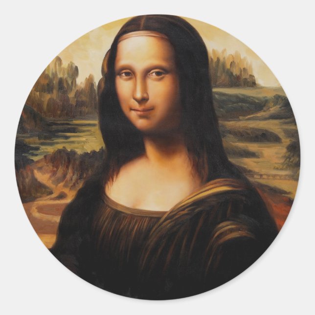 The Mona Lisa by Leonardo Da Vinci Classic Round Sticker (Front)