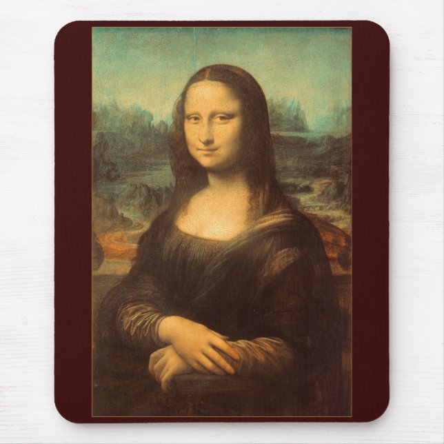 The Mona Lisa by Leonardo da Vinci Mouse Pad (Front)