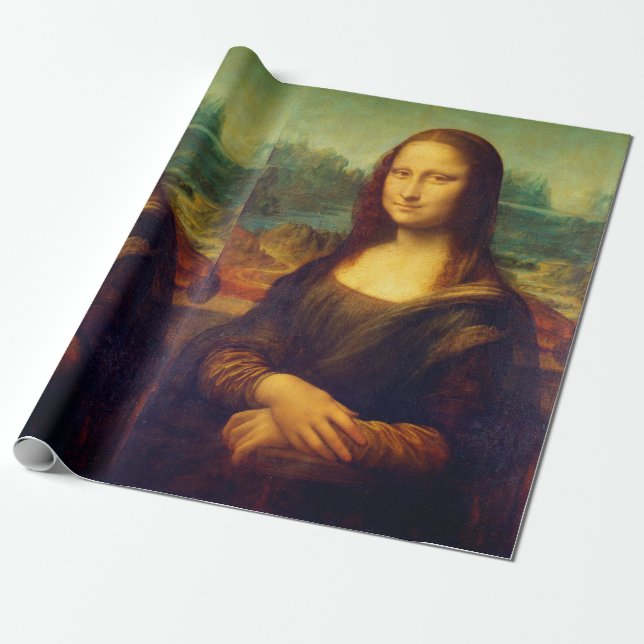 The Mona Lisa by Leonardo Da Vinci Wrapping Paper (Unrolled)