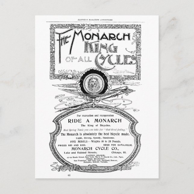 The Monararch King of all Cycles Postcard (Front)