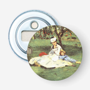 The Monet family in their garden Edouard Manet Bottle Opener