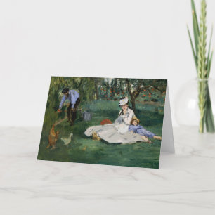 The Monet Family in Their Garden   Édouard Manet Card
