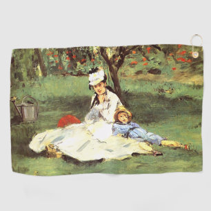 The Monet family in their garden Edouard Manet Golf Towel