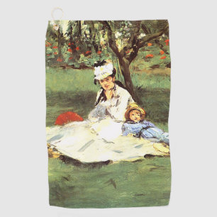 The Monet family in their garden Edouard Manet Golf Towel