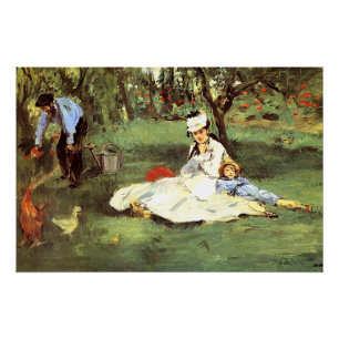  The Monet family in their garden Edouard Manet   Poster