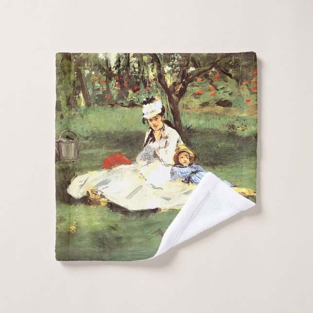  The Monet family in their garden Edouard Manet   Wash Cloth (Wash Cloth)