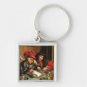 The Money Lenders (oil on oak panel) Key Ring