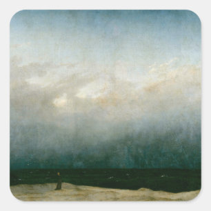 The Monk by the Sea by Caspar David Friedrich Square Sticker