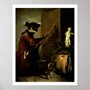 The Monkey Painter, 1740 (oil on canvas) Poster