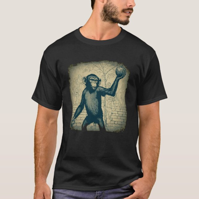 The monkey with the apple stupid of mankind T-Shirt (Front)