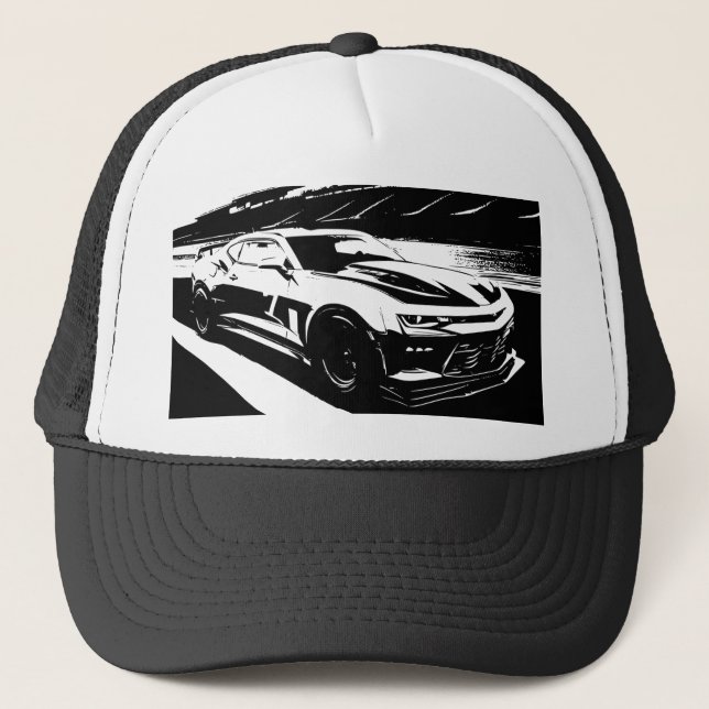 The Monochrome Supercar Trucker Hat (Front)
